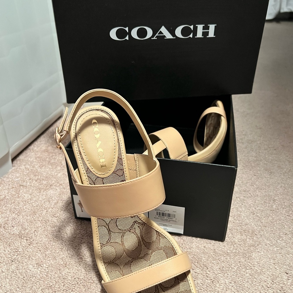 Coach Women's Beige Strap Sandals